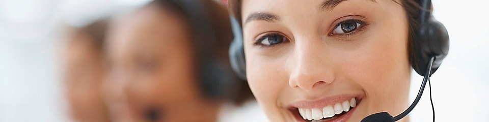 Women in headphone on head