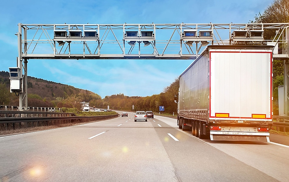 truck driving on highway